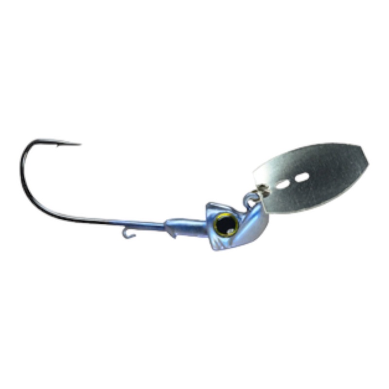 Picasso Lures Undressed Shock Blade Pro Vibrating Jig 1/2 oz Blue Glimmer Shad – Nickel Blade (04N)