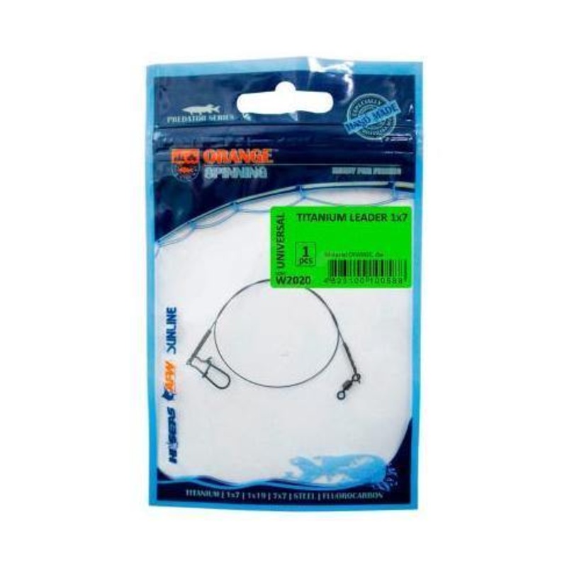 Bas de Ligne UKRSPIN Orange Spinning TITAN (1×7) – 1pc 10cm 3kg(6lb)/0.24mm – 1pc