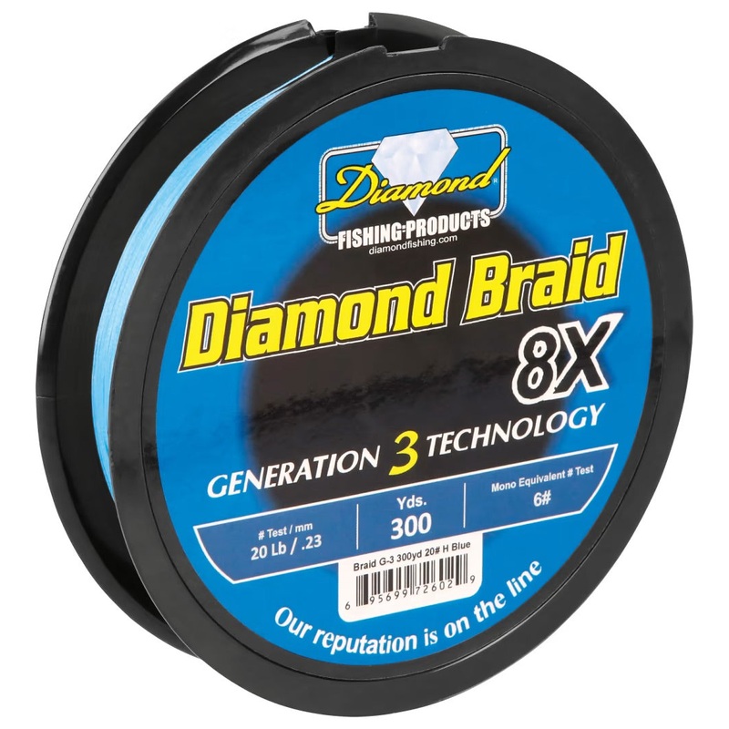 Diamond 8X Generation 3 Braid 300YD 10lb Blue
