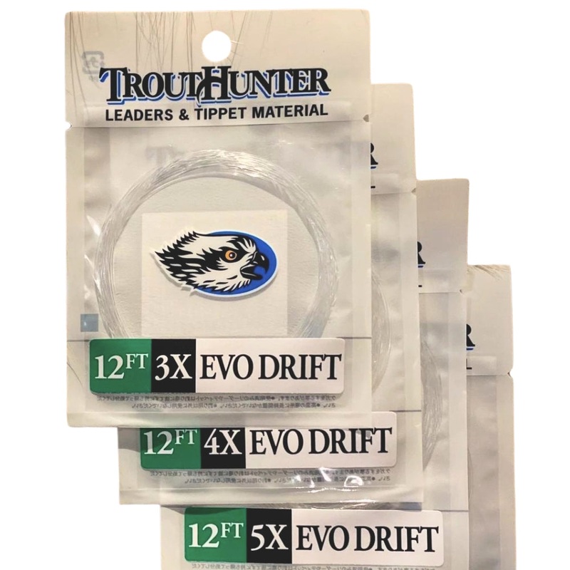Trout Hunter EVO Drift Fly Leader 12FT 3X CLEAR