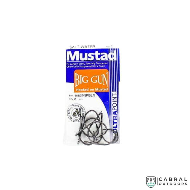 Mustad  10829NP Big Gun Fishing Hook   -Black Nickel 6