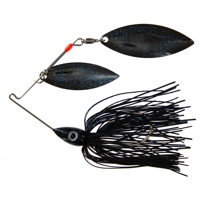 Nichols Pulsator Spinnerbait Black And Blue Metal Flake Dw 3/8 oz
