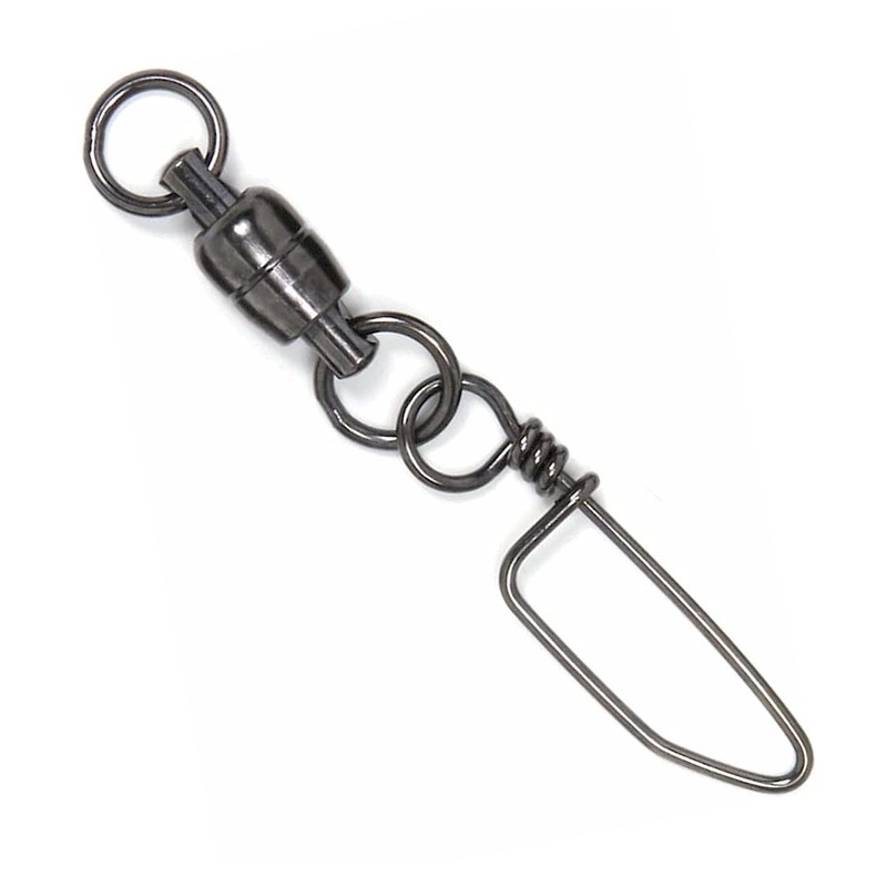 Billfisher BBSS Stainless Ball Bearing Snap Swivels, Nickel-Black 2-Ring 95lb #3 4pk