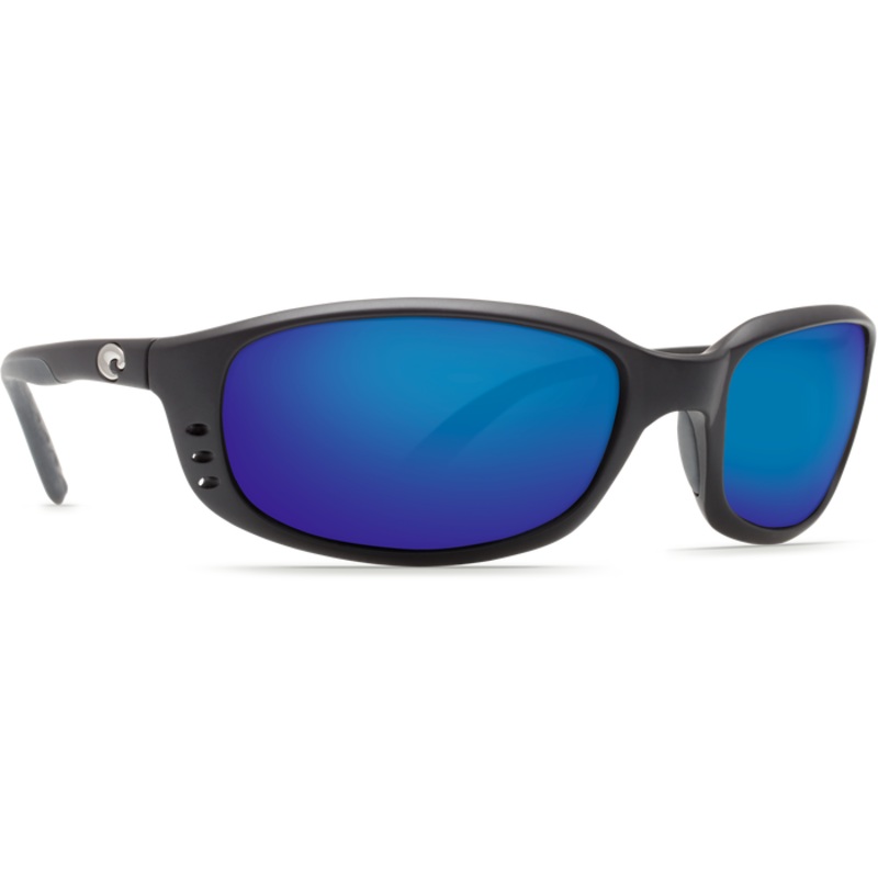 Costa Del Mar Brine Black Frame Polarised Sunglasses Blue Mirror 580G
