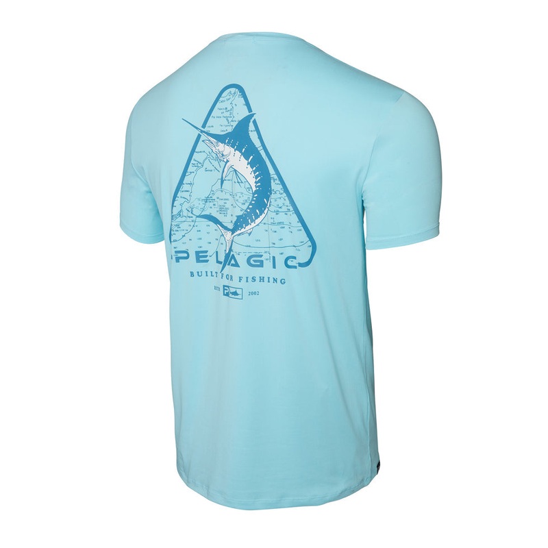 Pelagic Stratos Marlin X-ing Performance Shirt Tahiti Blue Small