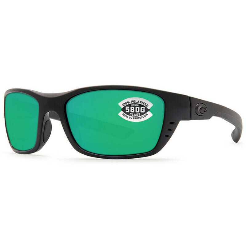 Costa Del Mar Whitetip Blackout Frame Green Mirror Glass 580G Lens Polarised Performance Sunglasses – Mega Clearance