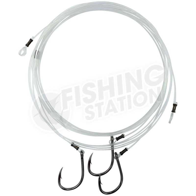 Fishing Station Fluoro J Hook Rig 60lb 8/0