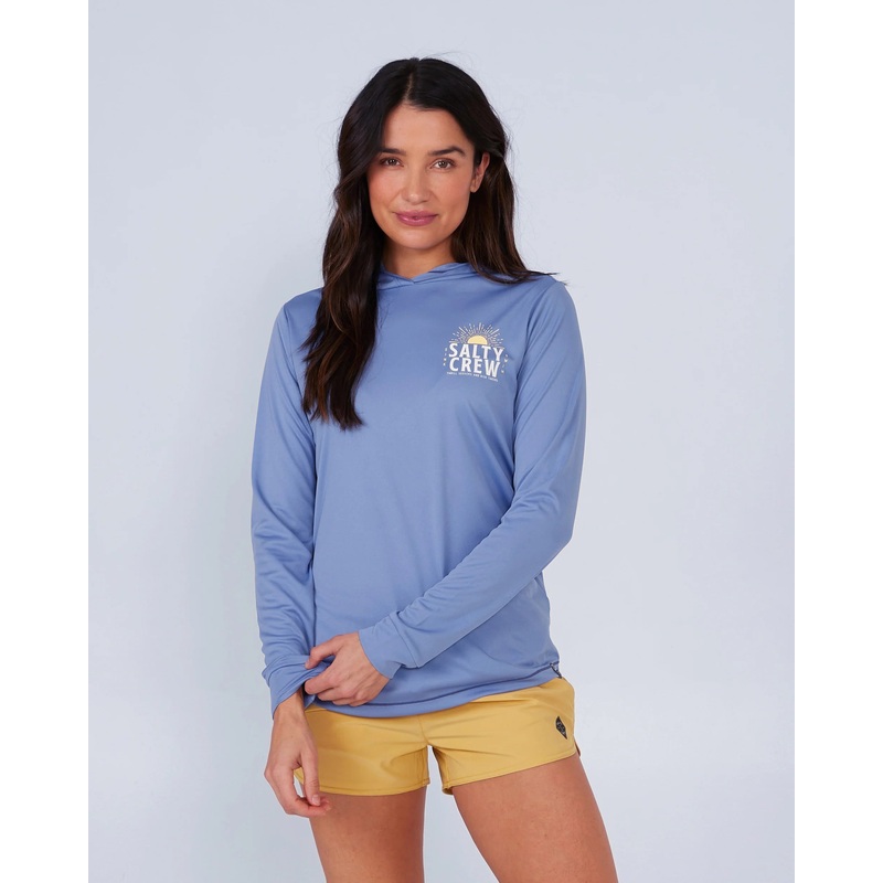Salty Crew Cruisin Hooded Sunshirt Blue Dusk M