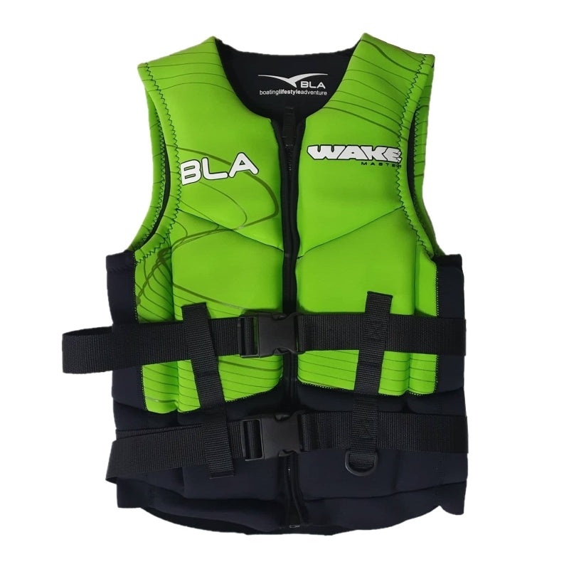 Bla Wakemaster V2 Neoprene Life Jacket PFD Vest L50s – Bright Green Adult Large
