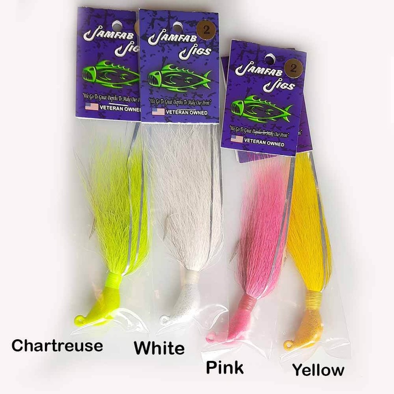 Jamfab Jigs Banana Jig 2OZ CHARTREUSE HEAD CHARTREUSE HAIR
