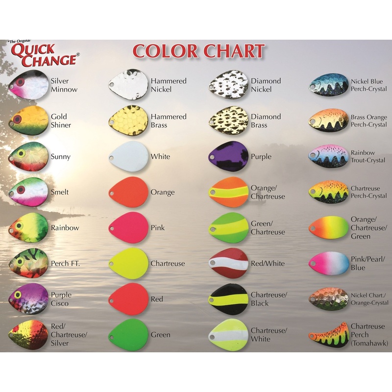 Quick Change Indiana Blade Spinners Orange/Chartreuse/Green 1-Hook