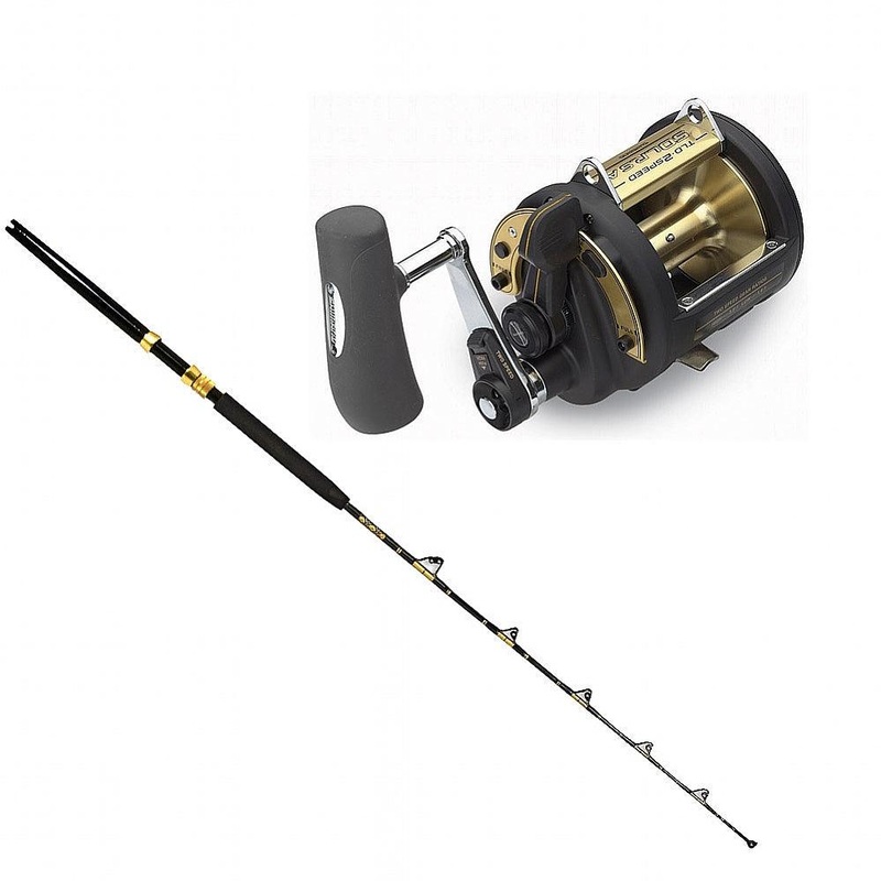 Shimano TLD 50IILRSA 2SPD with STA 50-100 6′ 2PC Butt CHAOS Gold Combo