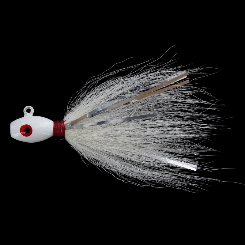Captain Mack Super Bucktail Jig White Mylar 3 Pk 1/4 oz