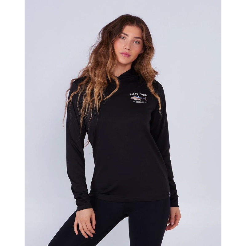 Salty Crew Big Blue Hooded Sunshirt Wmns Black M