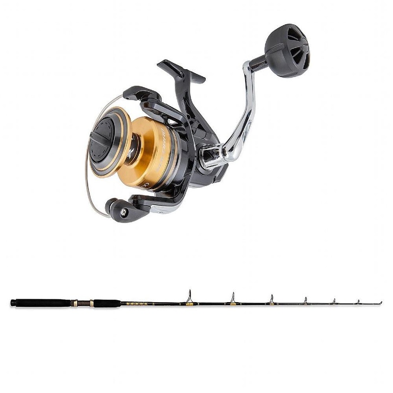 Shimano SOCORRO 8000F SW SPIN BOX with SPC 15-30 Sic Guides 7′ CHAOS Gold Combo