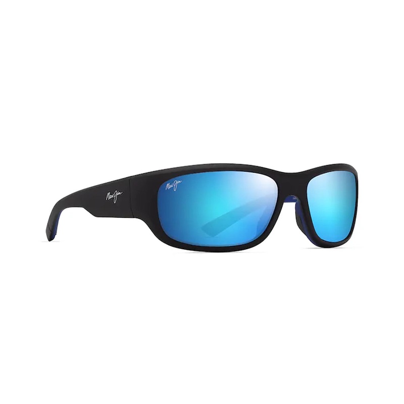 MAUI JIM Ma’ukele Sunglasses Matte Black/Blue | Blue Hawaii