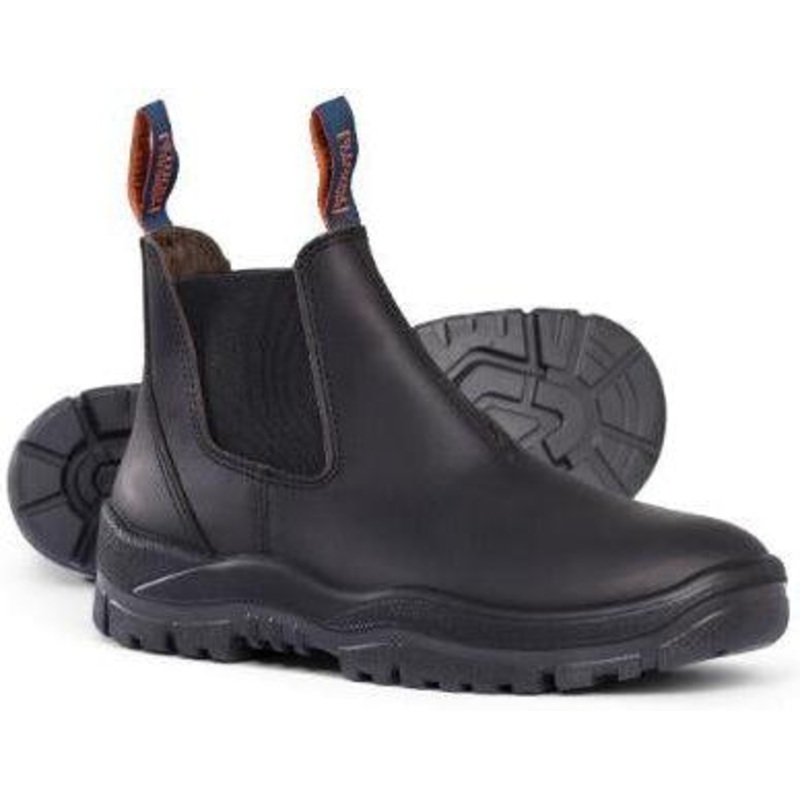 Mongrel Elastic Sided Non Safety Boot 8 Black Kip