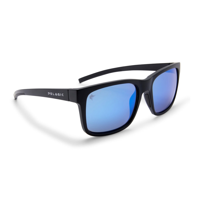 Pelagic Latitude Polarized Mineral Glass Fishing Sunglasses Matte Black / Blue