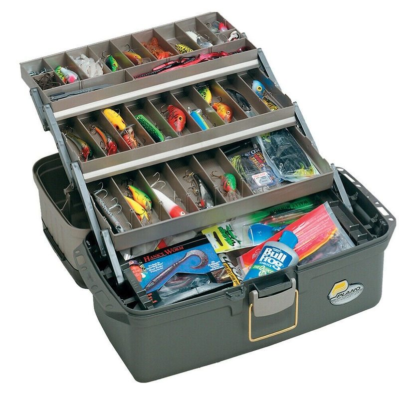 Plano 1561100 613403 3-Tray Top Access Tackle Storage Box – Gray
