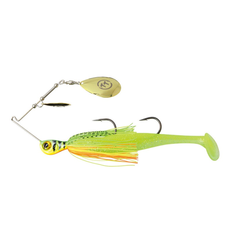 TT Tornado + Double Colorado Rigged Spinnerbait Lures 1oz Fire Tiger