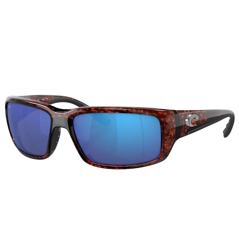 Costa Fantail Polarised Glass Sunglasses Blackout Frame / Green Mirror