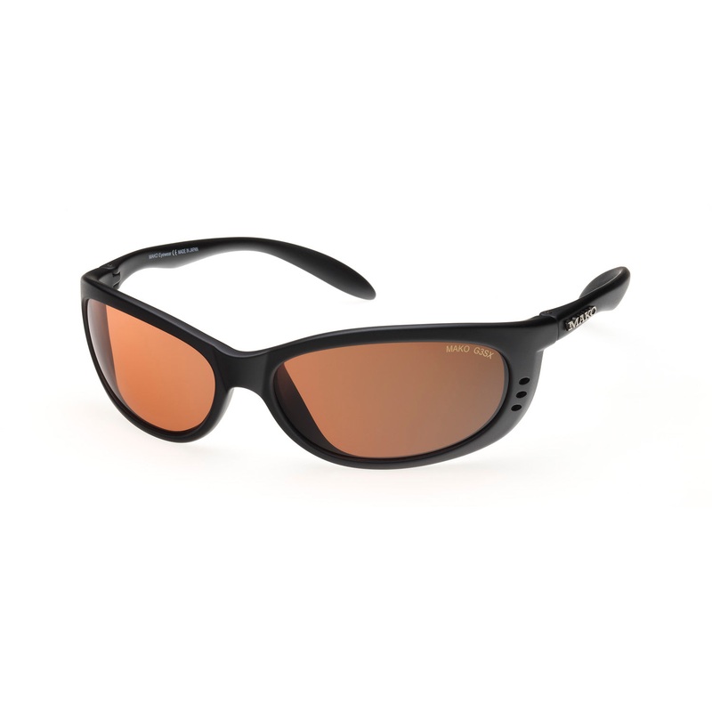 Mako Sleek XL Matte Black Frame Glass Lens Polarised Sunglasses Glass Copper