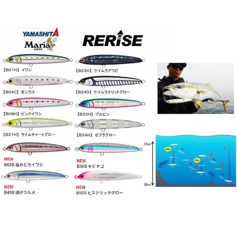 Maria RERISE Sinking Jig Pencil 130mm 70g 001 (B01H)