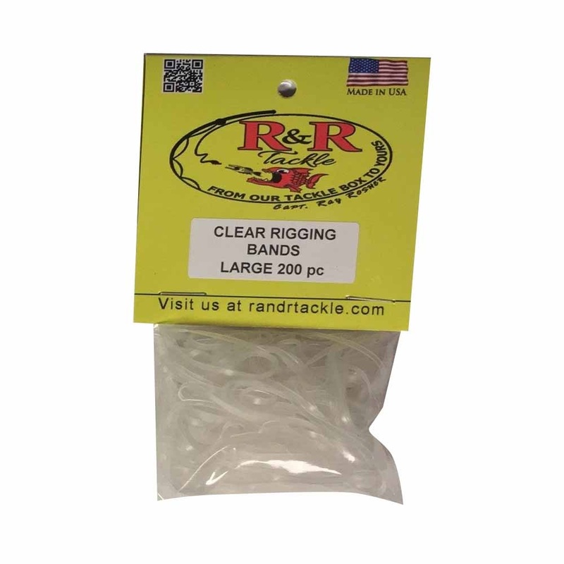 R&R Tackle Large Clear Rigging Band 200PK