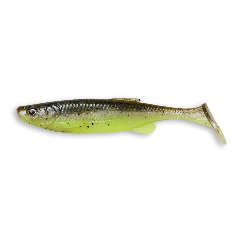 SAVAGE GEAR Fat T-Tail Minnow Green Yellow Pearl 3″