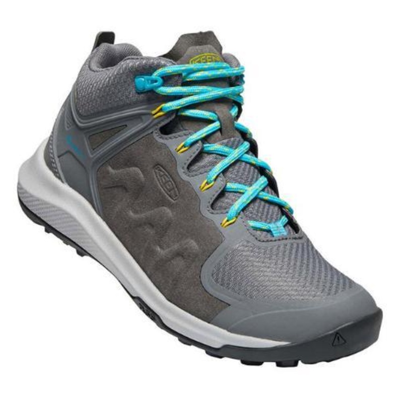 Keen Explore Mid WP Boot Womens US9 Steel Grey Bright Turquoise
