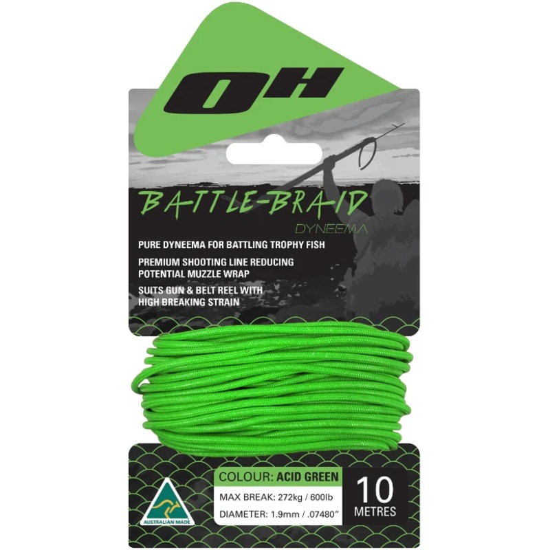 Ocean Hunter Battle Braid Spear Gun Dyneema 10m Acid Green