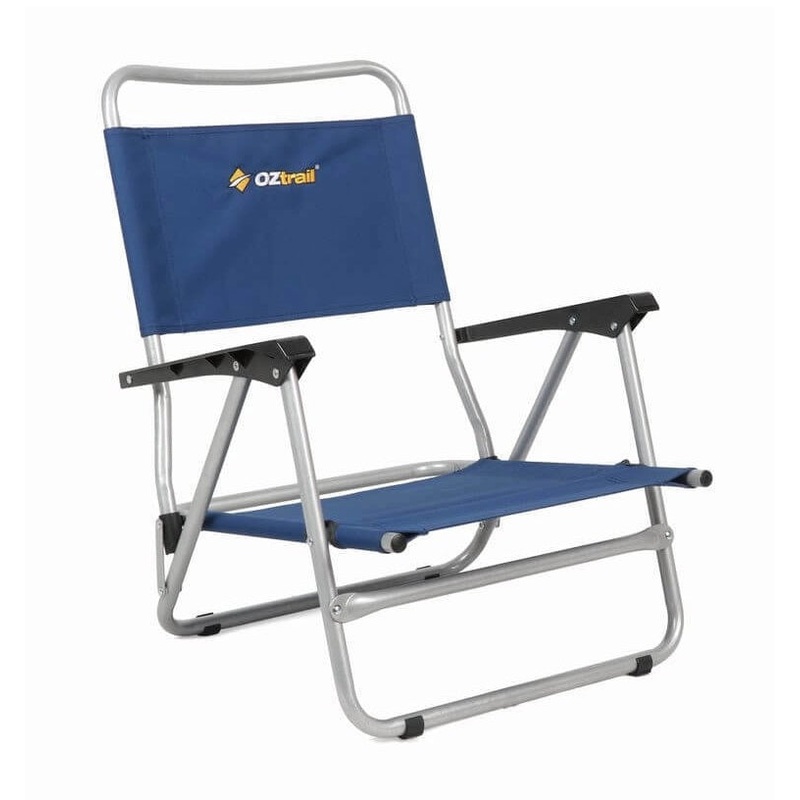 Oztrail 10000193 Low Beach Chair With Arms – Blue