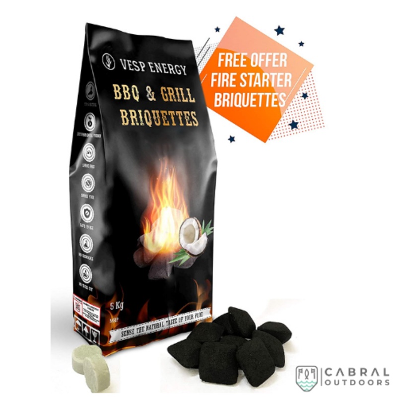Vesp Energy Coconut Shell Charcoal Briquettes (3kg & 5kg) 3kg