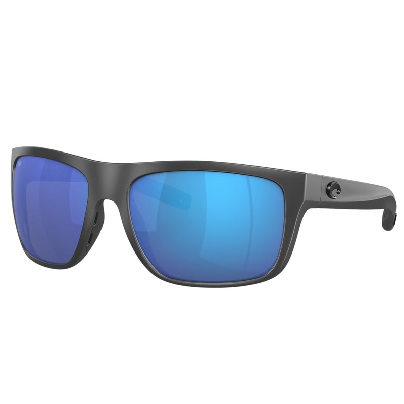 Costa Broadbill Polarised Glass Sunglasses Matte Black Frame / Blue Mirror Lens