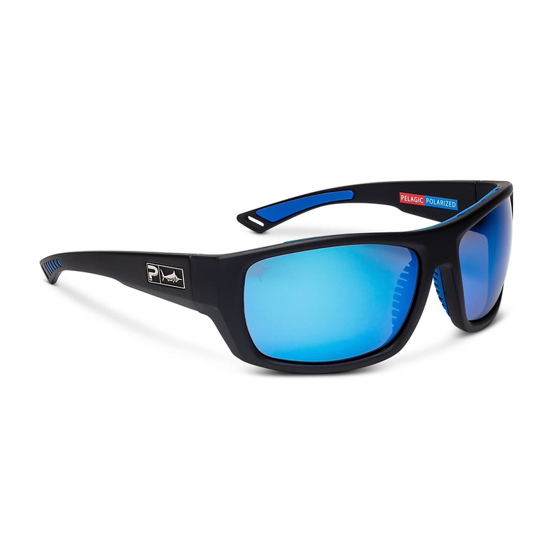 Pelagic Pursuit Polarized Sunglasses Matte Black (Blue Mirror Glass)