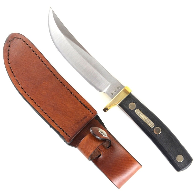 Schrade Old Timer Woodsman Fixed Blade Knife with Leather Sheath 165OT