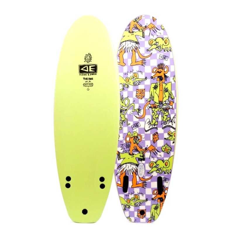 O&E Freaks Bug Softboard 5’2 5FT2 Acid Green