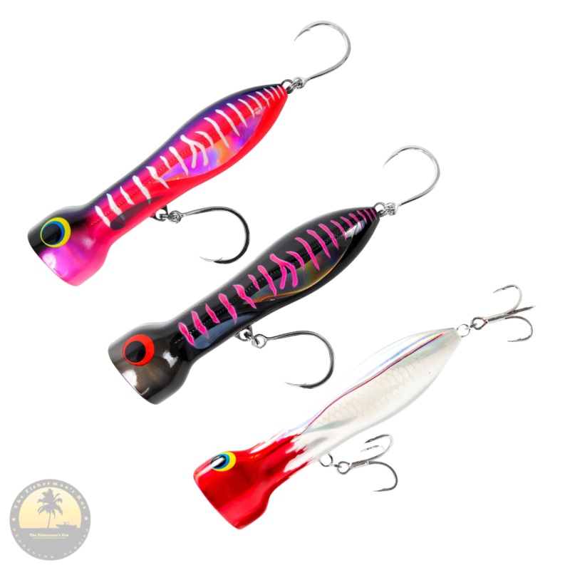 Popper Lure – Nomad – CHUG NORRIS 120 POPPER 4-3/4″ Black Pink Mackerel