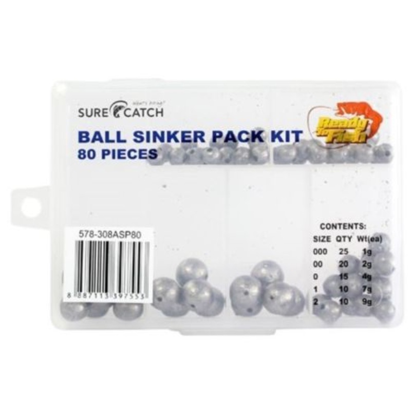 Sure Catch Ball Sinker Pack Kit – 80 Pieces