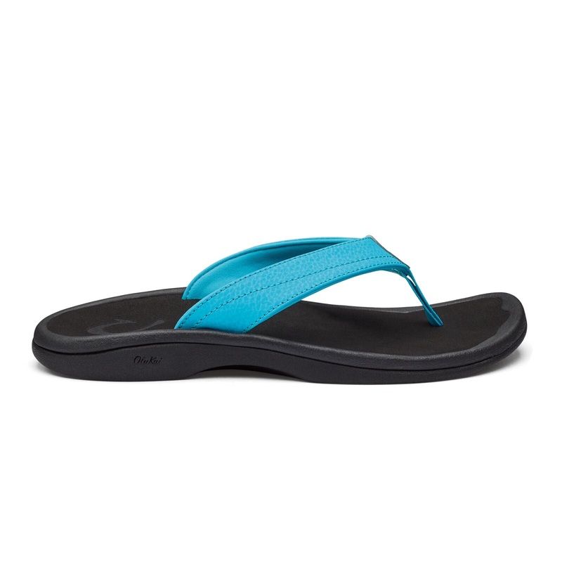 OluKai Womans ‘Ohana Sandals-Turquoise/Onyx 6