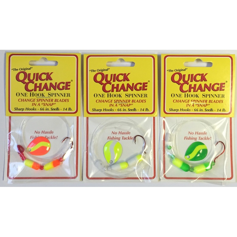 Quick Change Floating Spinner Rigs Orange/Chartreuse 1-Hook