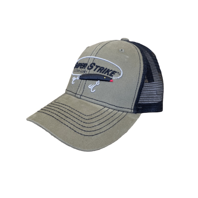 Super Strike Hats Olive/Black Trucker