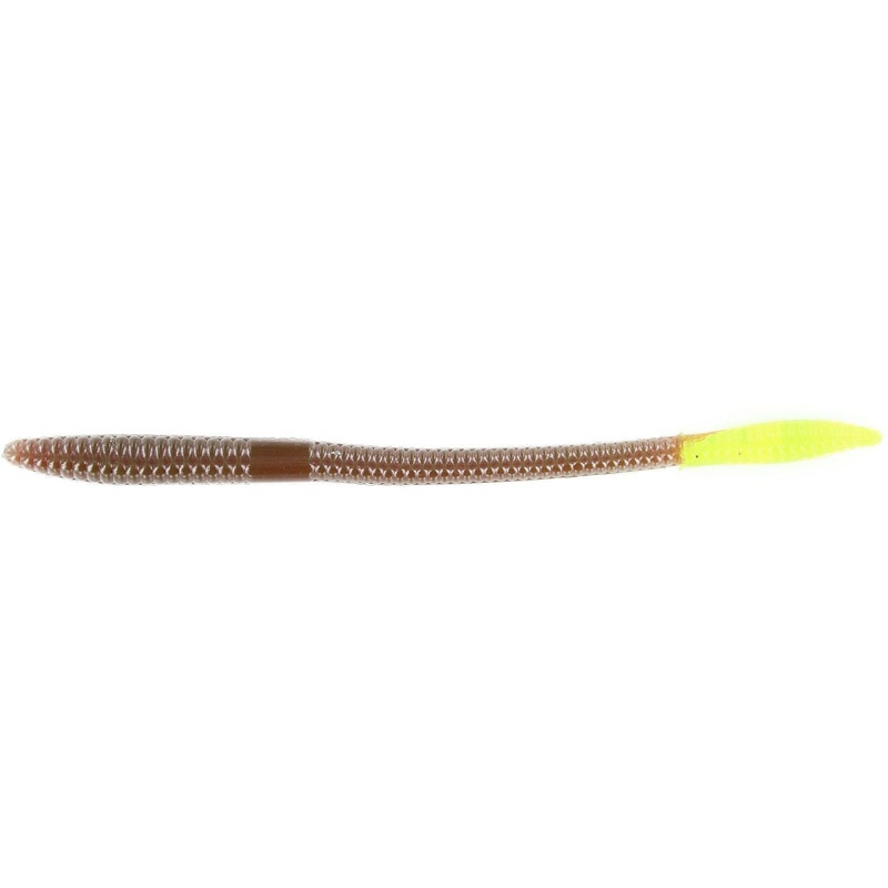 Zoom Trick Worm 6.5” Motoroil/Chartreuse 20Pk