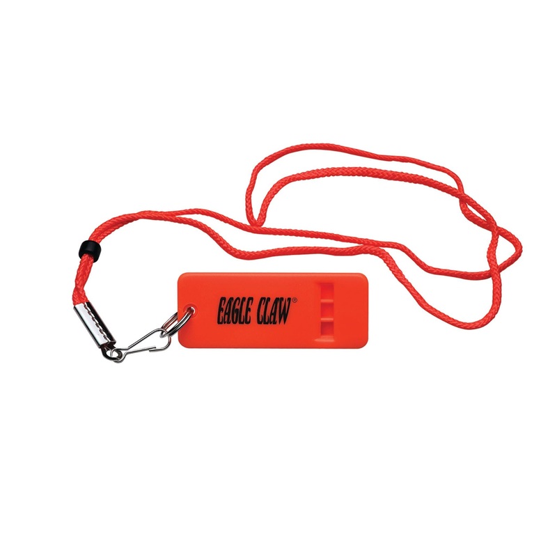 Boat Whistle Flat Fluorescent Orange With Lanyard