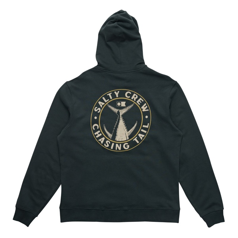 Salty Crew Tail Gate Zip Fleece Hoodie Small Coal