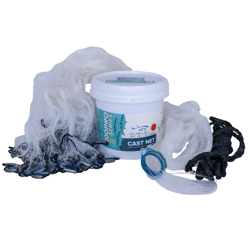 Ahi 800 Series Mullet Cast Net 12FT 1-3/8″ MESH 1.35LBS/FT