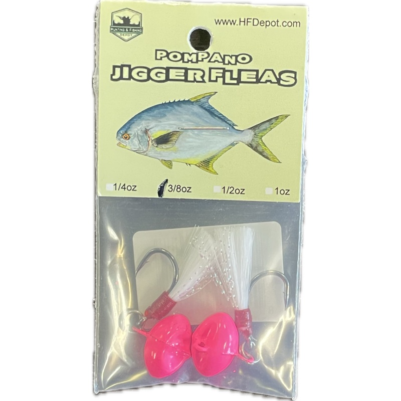 HFdepot Pompano Jigger Fleas Pink/White 1/4oz