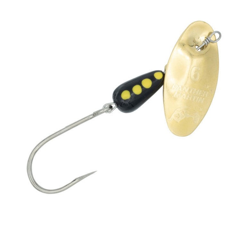 Panther Martin InLine Spinner Black Gold Single Hook Barbless 1/8oz