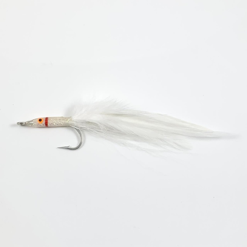 Buz Fly Saltwater Flies – Sand Eel W/ Feather White