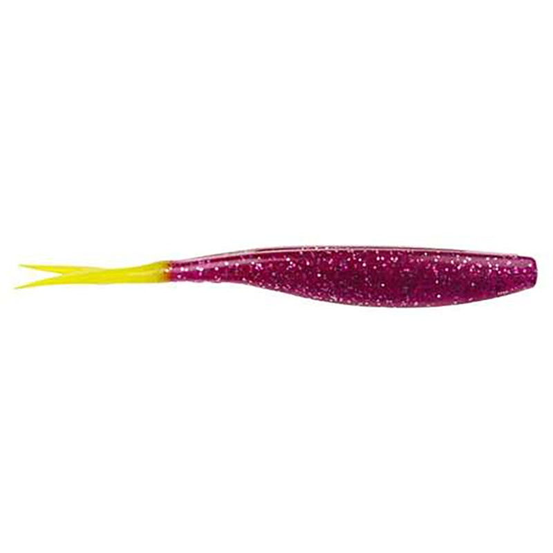 D.O.A C.A.L Jerk Bait Purple/Chartreuse Tail 4″ 12 Pack